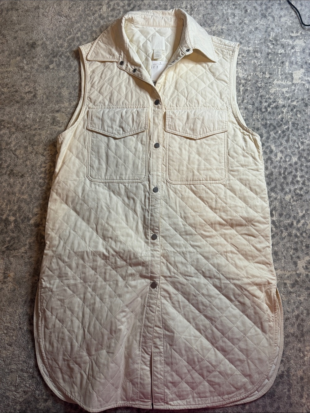 H&M Cream Quilted Long Vest